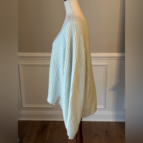 Savage x Fenty Fuzz Fit Knit Deep V-Neck Sweater Minty White size Large - Picture 7 of 14